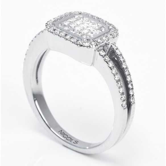 Anel de diamante Princesa 0.53 ct - Compromisso de aniversário de anéis