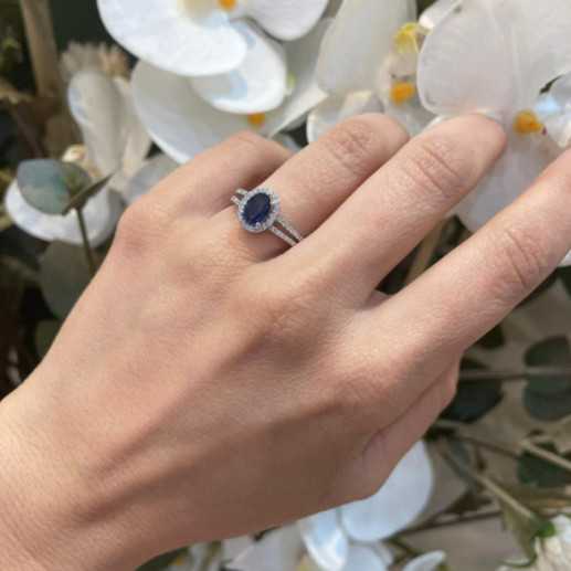 Ring Zafiro Orla Dalia 1.10 - Bagues de fiançailles d'anniversaire 2