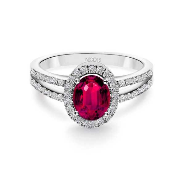 Anillo Rubi Orla Dalia 1.10 - Anillos Compromiso Aniversario