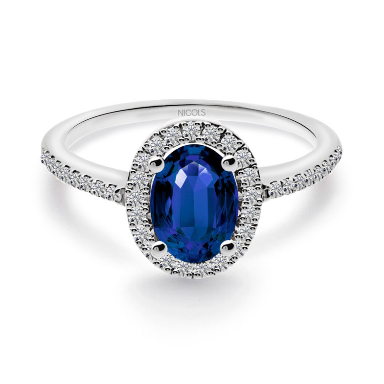 Anillo Zafiro Orla Dalia 0.90 - Anillos de Zafiro