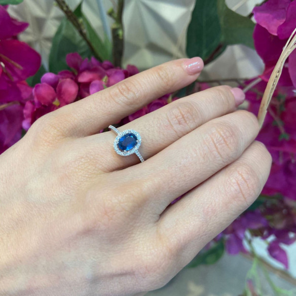 Anillo Zafiro Orla Dalia 0.90 - Anillos de Zafiro