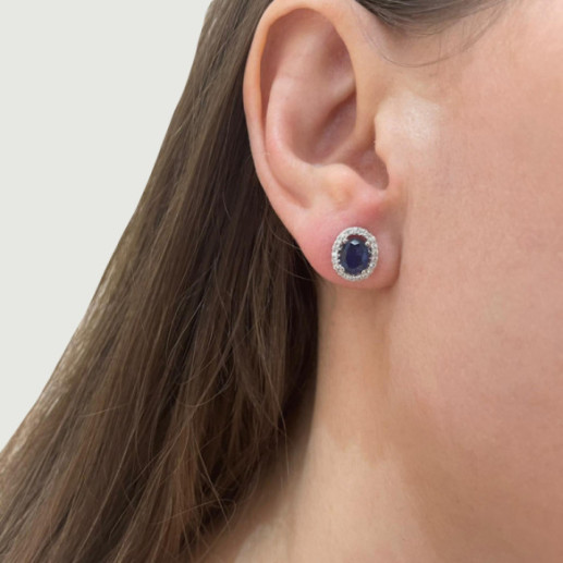 Pendientes Zafiro Orla Dalia 1.80 - Pendientes de Zafiro 2