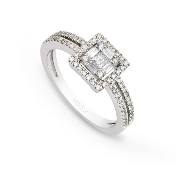 Anillo Diamantes Electra 0.46 - Talla Princesa