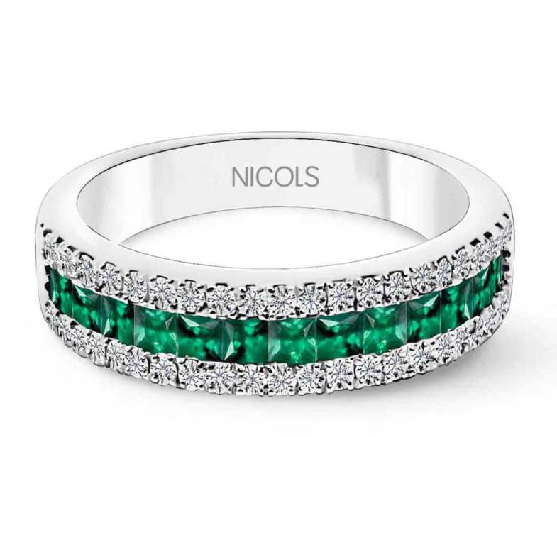 Emerald Princess Ring et Amelia Diamonds 0.30 - LES ANNEAUX