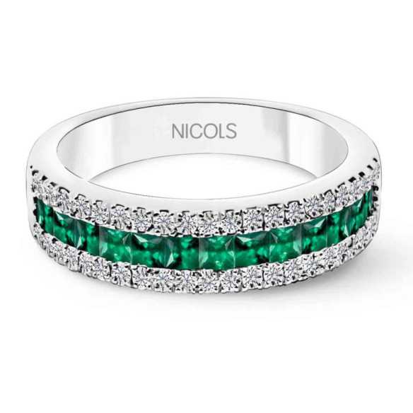 Princess Emerald Ring and Amelia Diamonds 0.30 - Rings