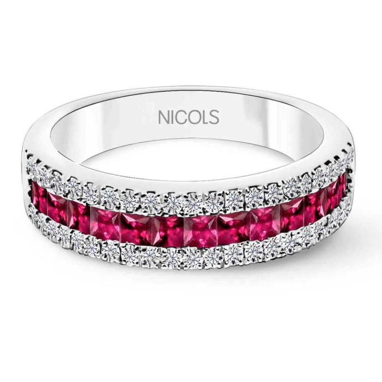 Princess Rubis Ring und Amelia Diamanten 0,30 - Rubinringe