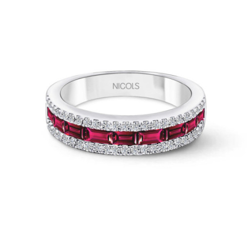 Anillo Rubi Alianza Baguette Amelia - Alliances d'engagement
