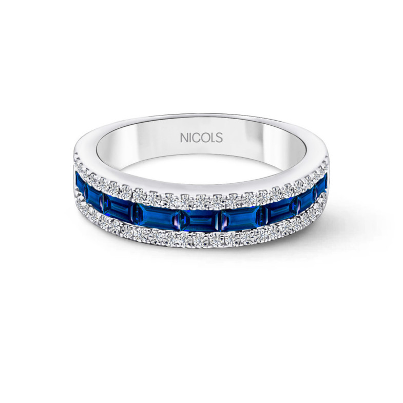 Sapphires Ring Baguette Alliance Amelia - Sapphire rings