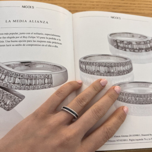 Anillo Zafiros Alianza Baguette Amelia - Anillos de Zafiro 2