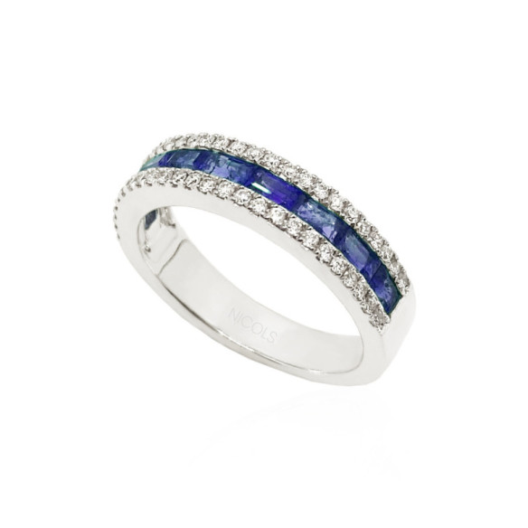 Sapphires Ring Baguette Alliance Amelia - Sapphire rings