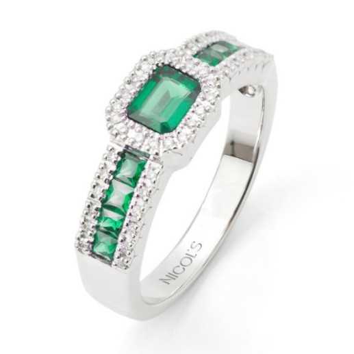 Emerald Ring und Diamanten Diamant Farbe - Smaragdringe