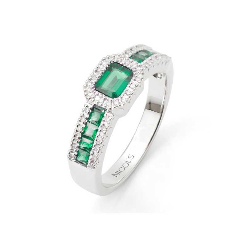 Emerald Ring und Diamanten Diamant Farbe - Smaragdringe