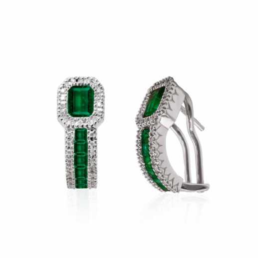 Boucles d'oreilles Boucles d'oreilles Diamant Couleur - Boucles d'oreilles émeraude