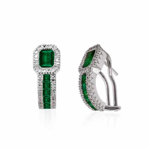 Pendientes Aro Esmeralda Diamond Color - Pendientes de Esmeraldas