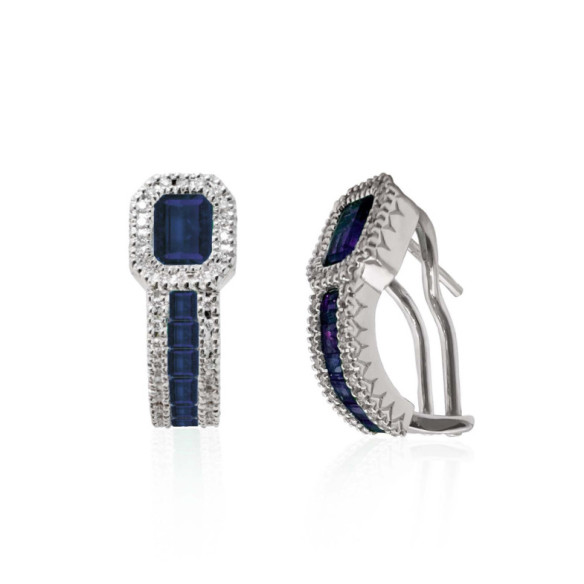 Orecchini Aro Zafiro Diamante Colore - Orecchini zaffiro