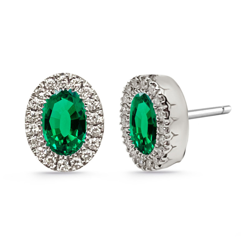 Pendientes Diamantes Esmeralda Diamond Color Orla Oval - Pendientes de Esmeraldas