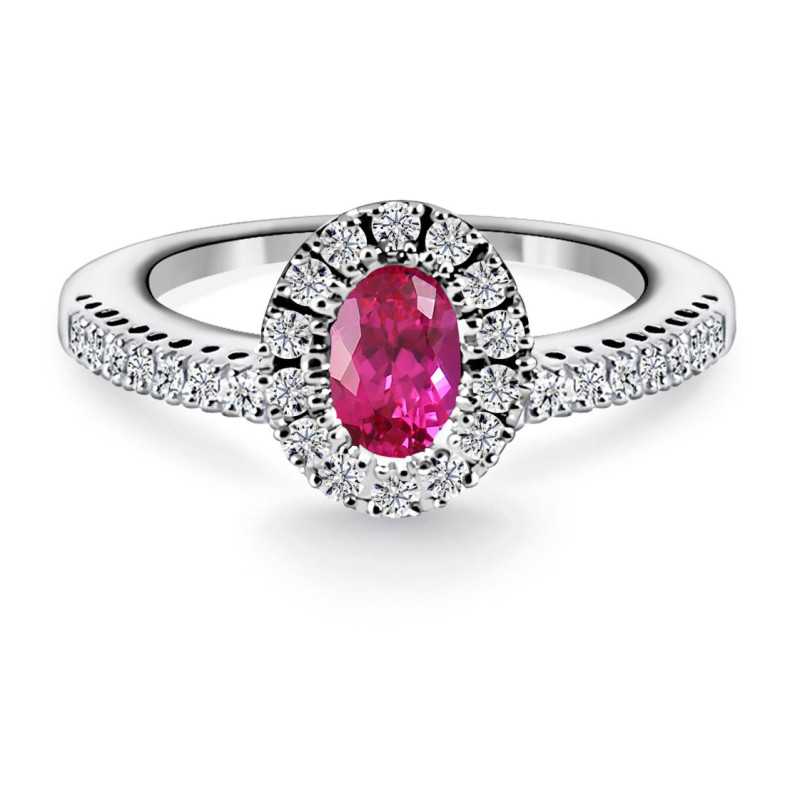 Rubi ring ORLA OVAL COLOR DIAMOND - Ruby Rings