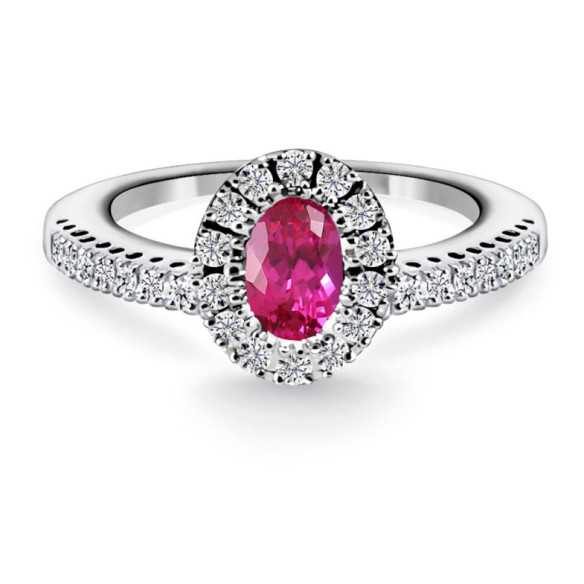 Rubi ring ORLA OVAL COLOR DIAMOND - Ruby Rings