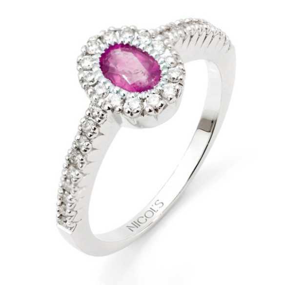 Rubi ring ORLA OVAL COLOR DIAMOND - Ruby Rings