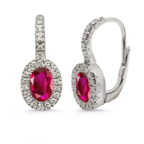 Diamante orecchini Conigli Anniversario - Orecchini di rubi