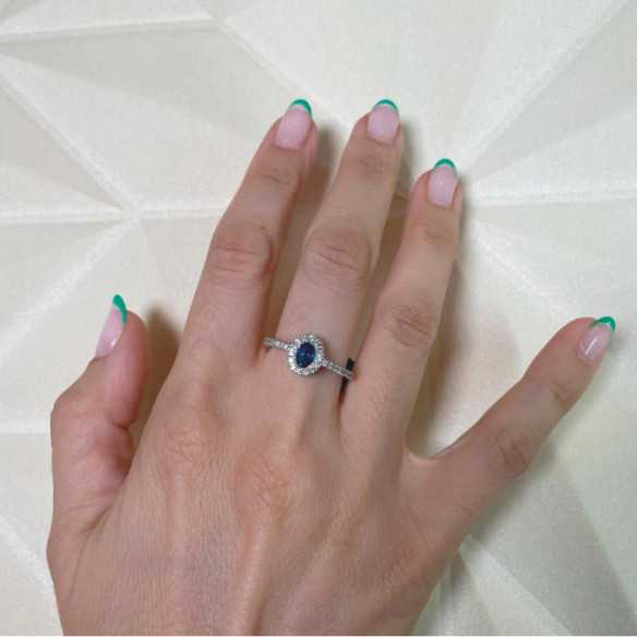 Anello diamante Colore diamante Orla Oval - Anelli zaffiro