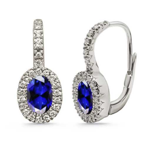Anniversaire des boucles d'oreilles diamant Sapphire - Je commence