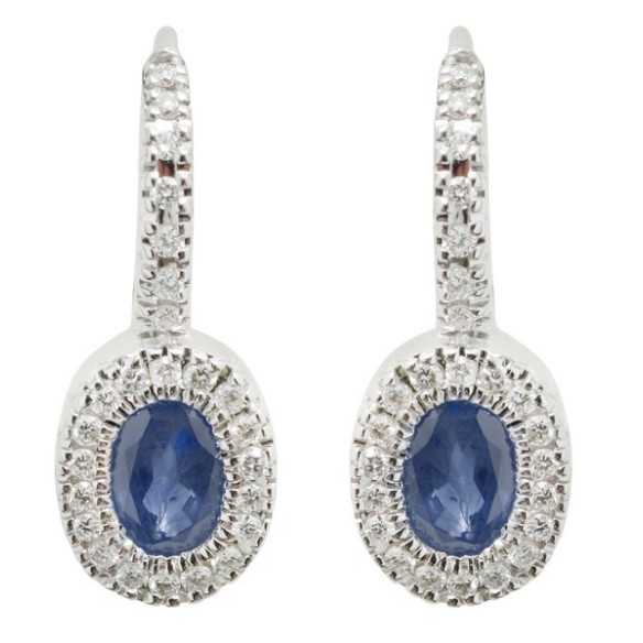 Diamant Ohrringe Jubiläum Saphir - Start