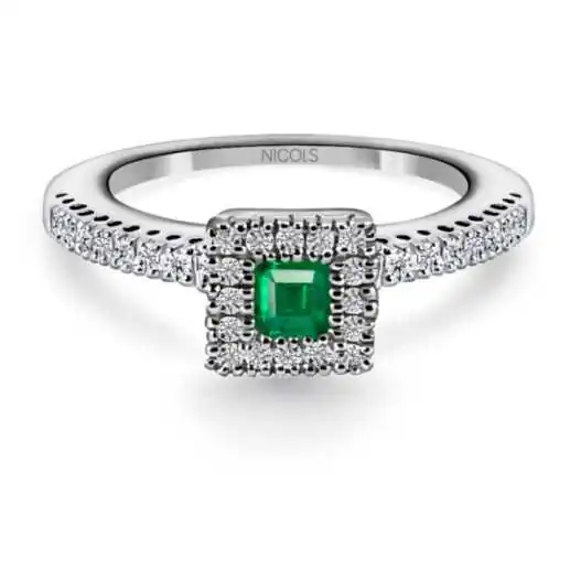 Anel de esmeralda e diamantes diamante cor Orla Quare - Anéis esmeralda