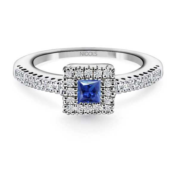 Anillo Diamantes Diamond Color Orla Quare - Anillos de Zafiro