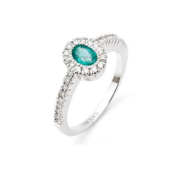 Anillo Esmeralda y Diamantes Diamond Colour - Anillos de Esmeralda