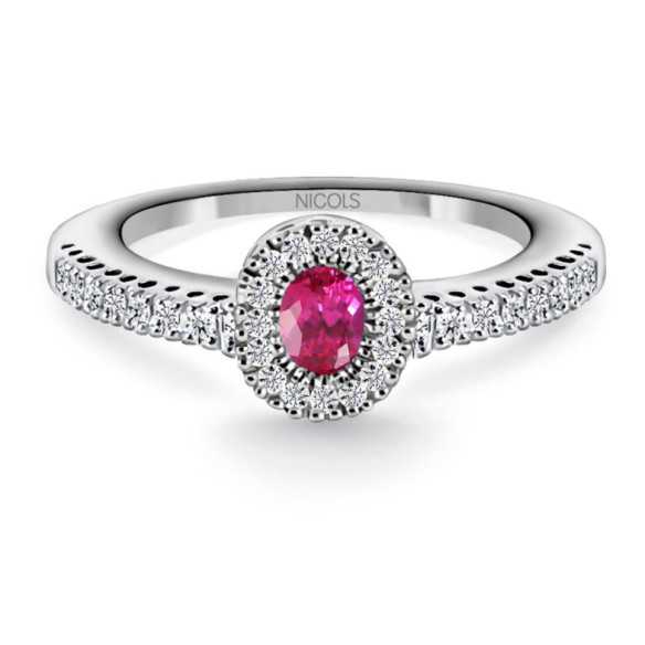 Diamantfarbenring - Rubinringe