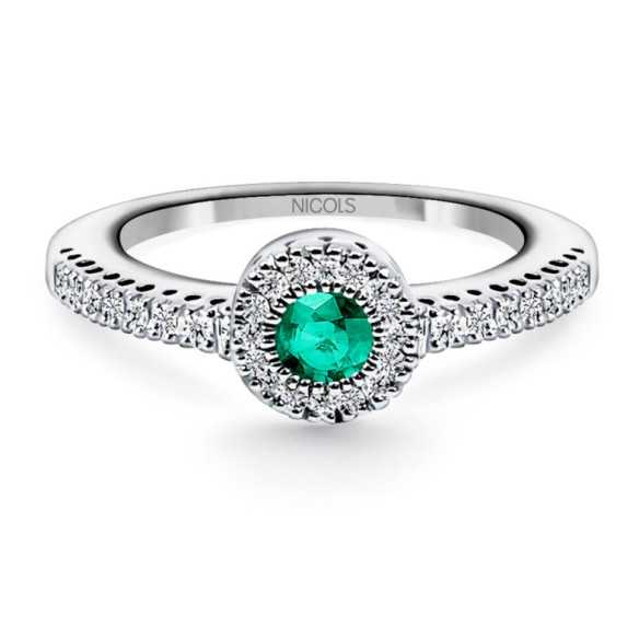 Anello smeraldo e colore diamante - Smeraldo