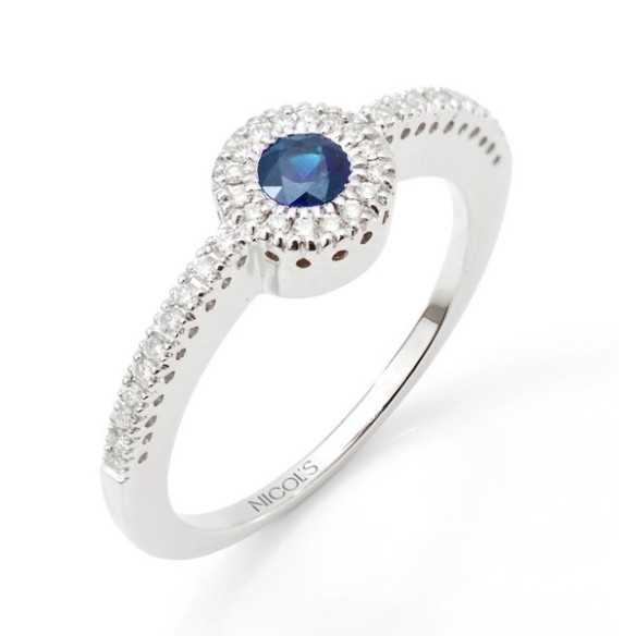 Anillo Zafiro y Diamantes Diamond Colour - Anillos de Zafiro