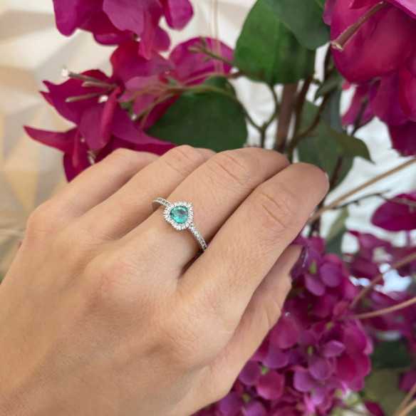 Anillo Esmeralda y Diamantes Corazon Heart Diamond Color - Anillos de Esmeralda
