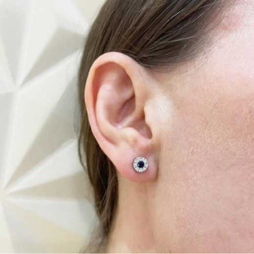 Pendientes Zafiro Dormilona Diamond Color - Pendientes de Zafiro 2