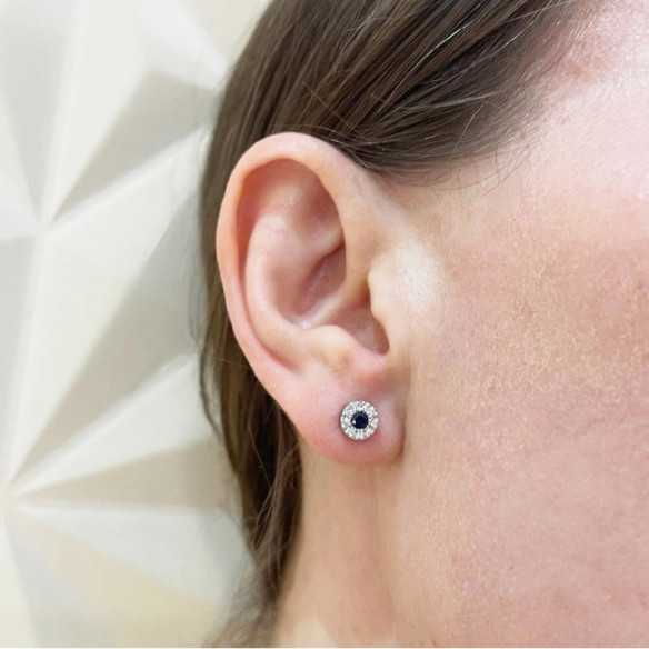 Pendientes Zafiro Dormilona Diamond Color - Pendientes de Zafiro