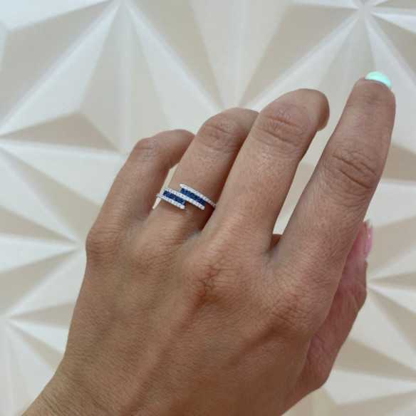 Ring Saphir und Diamanten Amelia 0.35 - Saphiringe