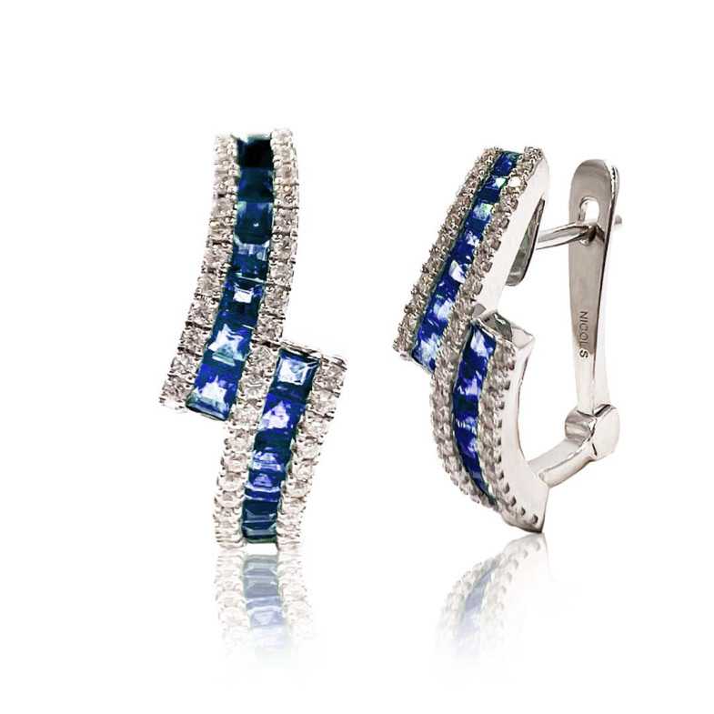 Color Diamond Earrings - Sapphire earrings