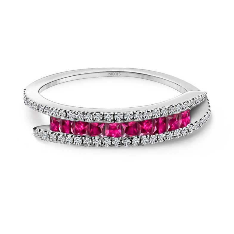 Anillo Rubíes y Diamantes Amelia 0.39 - ANILLOS