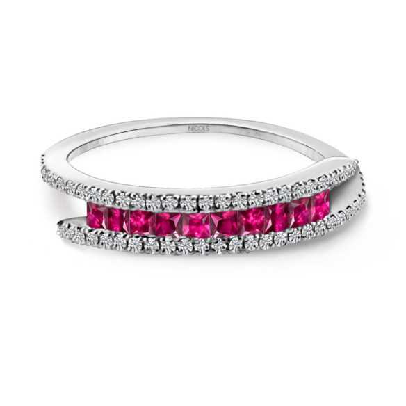 Anillo Rubíes y Diamantes Amelia 0.39 - ANILLOS