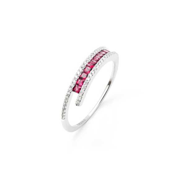 Anillo Rubíes y Diamantes Amelia 0.39 - ANILLOS