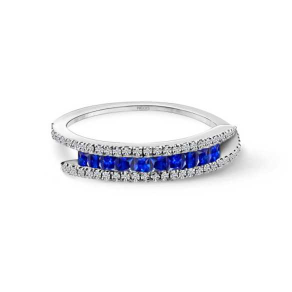Amelia Sapphires Diamond Ring 0.35 - Sapphire rings