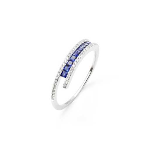 Amelia Sapphires Diamond Ring 0.35 - Sapphire rings 2