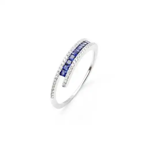 Anel de diamante Amelia safira 0,35 - Anéis de safira 2