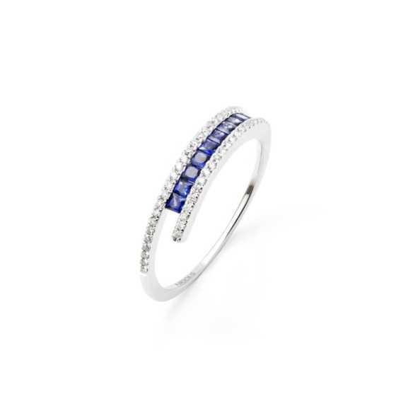 Amelia Sapphires Diamond Ring 0.35 - Sapphire rings