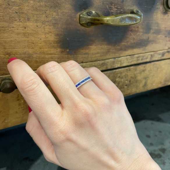 Amelia Sapphires Diamond Ring 0.35 - Sapphire rings