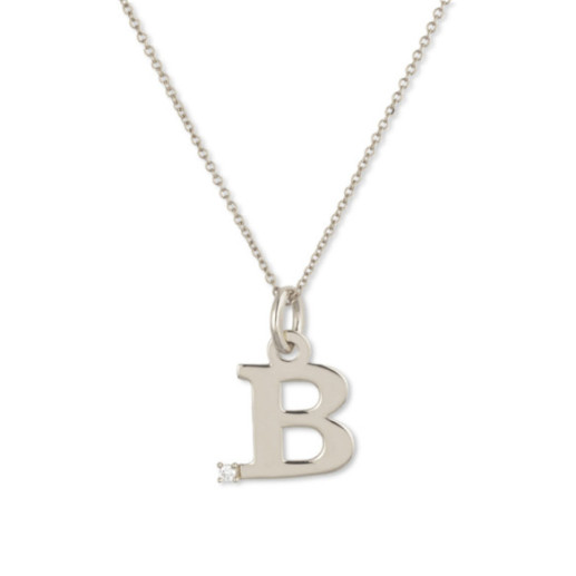 Collar Inicial B Dot Diamond - Lettres de diamant d'or initiales 2