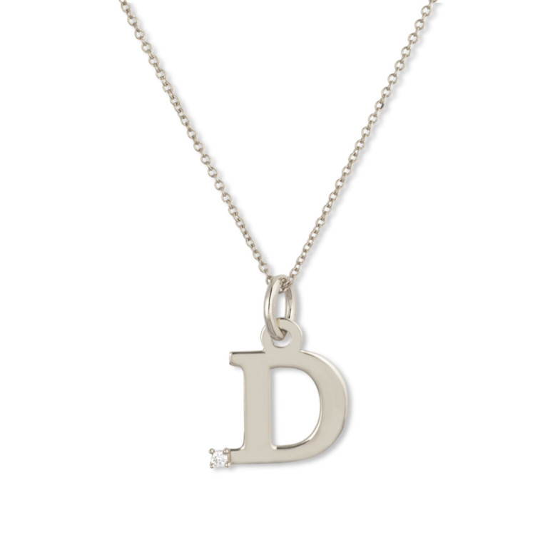 Collar Inicial D Dot Diamond - Letras Iniciales