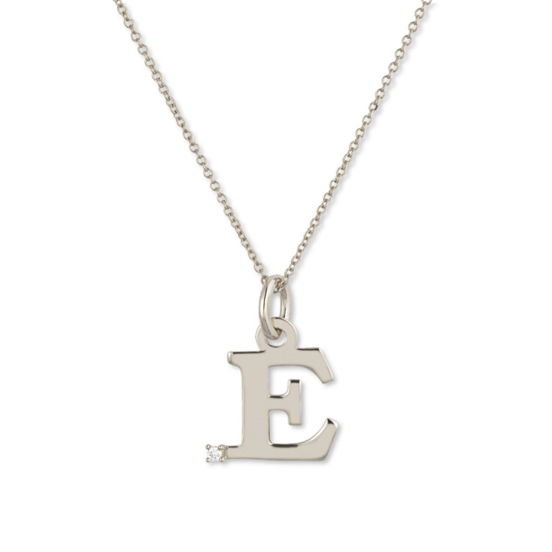 Collar Inicial E Dot Diamond - Letras Iniciales