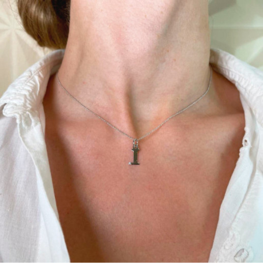Collar Inicial I Dot Diamond - Letras Iniciales 2